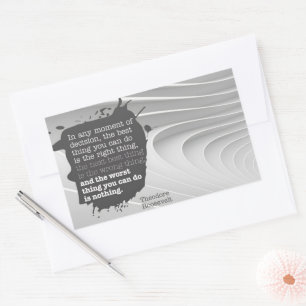 Sticker Rectangulaire Theodore Roosevelt Citation Inspirationnelle "Déci
