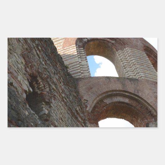 Sticker Rectangulaire Thermes impériaux romains Trier (Devant)