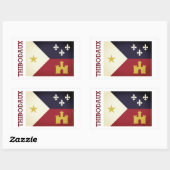 Sticker Rectangulaire Thibodaux, Louisiane (Feuille)