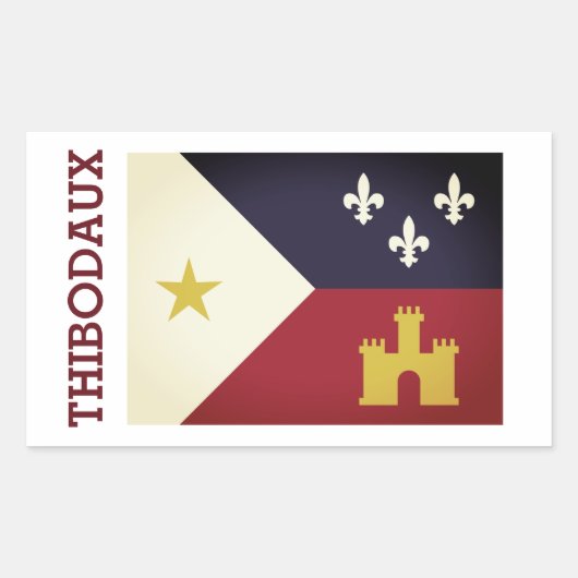 Sticker Rectangulaire Thibodaux, Louisiane (Devant)