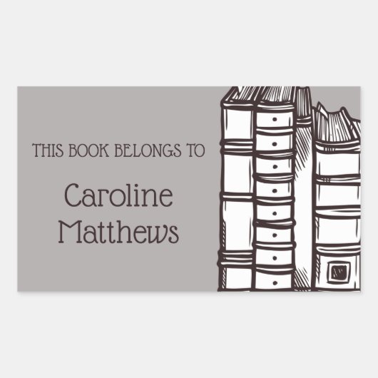 Sticker Rectangulaire This Book Belong (Devant)