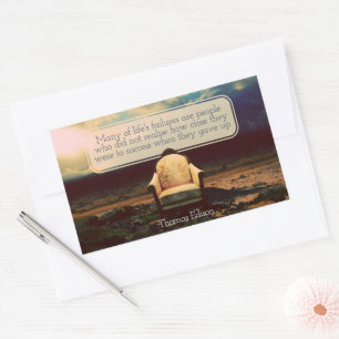 Sticker Rectangulaire Thomas Edison Citation Inspirationnelle "Échecs"