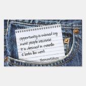Sticker Rectangulaire Thomas Edison Citation Inspirationnelle "Opportuni (Devant)