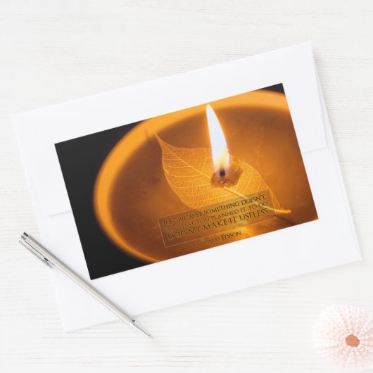 Sticker Rectangulaire Thomas Edison Citation Inspirationnelle "Utiliser" (Enveloppe)