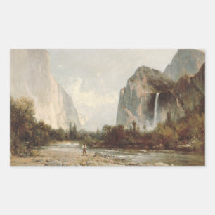 Sticker Rectangulaire Thomas Hill - Yosemite, Chutes du Voile nuptiale