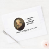 Sticker Rectangulaire Thomas Jefferson Je ne peux pas vivre sans citatio (Enveloppe)