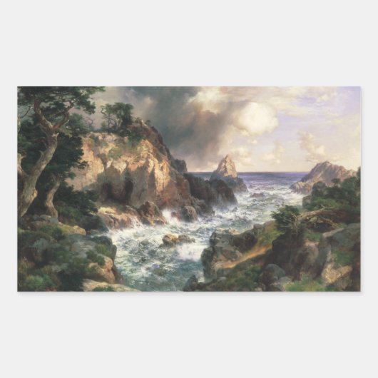 Sticker Rectangulaire Thomas Moran - Point Lobos, Monterey, Californie (Devant)