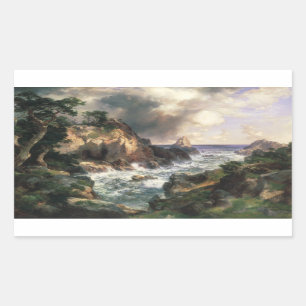 Sticker Rectangulaire Thomas Moran - Point Lobos, Monterey, Californie