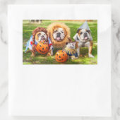 Sticker Rectangulaire Three Bulldogs in Costumes (Sac)