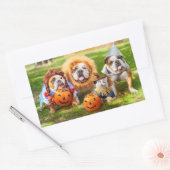 Sticker Rectangulaire Three Bulldogs in Costumes (Enveloppe)