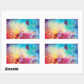 STICKER RECTANGULAIRE THUMBELINA, PANIER À FLEURS ET BOUTEILLE (Feuille)