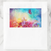 STICKER RECTANGULAIRE THUMBELINA, PANIER À FLEURS ET BOUTEILLE (Sac)