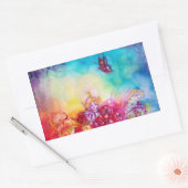 STICKER RECTANGULAIRE THUMBELINA, PANIER À FLEURS ET BOUTEILLE (Enveloppe)