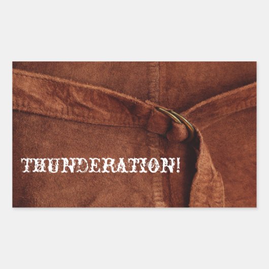 Sticker Rectangulaire THUNDERATION ! ancienne police blanche sur Suede P (Devant)