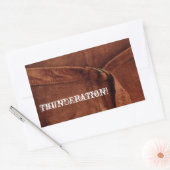 Sticker Rectangulaire THUNDERATION ! ancienne police blanche sur Suede P (Enveloppe)