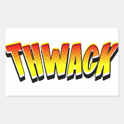 Sticker Rectangulaire THWACK Comic Book Sound Effet (Devant)