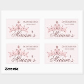 Sticker Rectangulaire Tiara, perles, pierres précieuses en forme de coeu (Feuille)