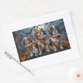 Sticker Rectangulaire Tibetan Spaniel Halloween Épouvantable (Enveloppe)