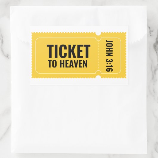 Sticker Rectangulaire Ticket au paradis (Sac)