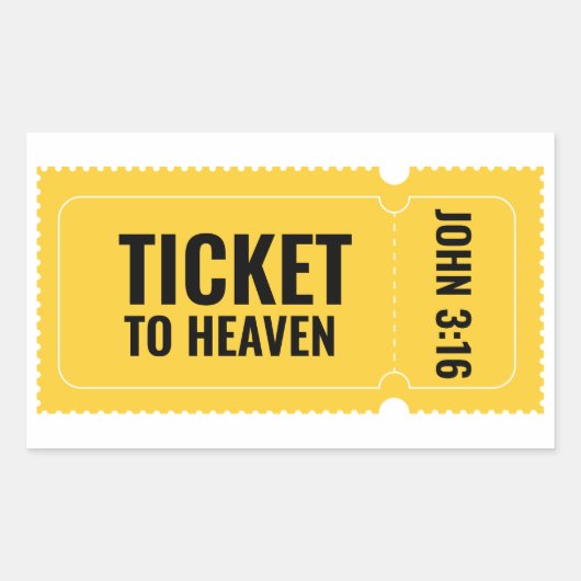 Sticker Rectangulaire Ticket au paradis (Devant)