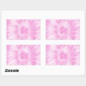 Sticker Rectangulaire Tie Dye Pastel Spirale rose Tendance du Tye (Feuille)