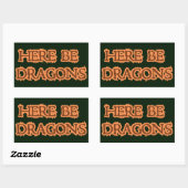 Sticker Rectangulaire Tiens, Dragons (Feuille)