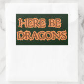 Sticker Rectangulaire Tiens, Dragons (Sac)