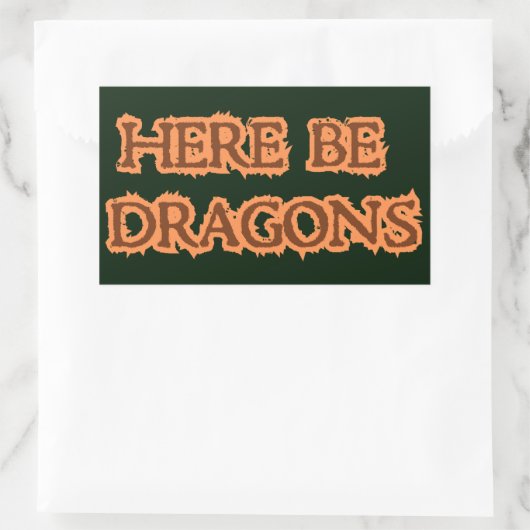 Sticker Rectangulaire Tiens, Dragons (Sac)