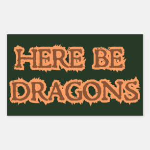 Sticker Rectangulaire Tiens, Dragons