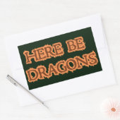 Sticker Rectangulaire Tiens, Dragons (Enveloppe)