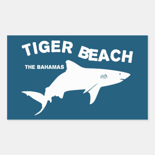 Sticker Rectangulaire Tiger Beach - Bahamas | Plongée avec requins (Devant)