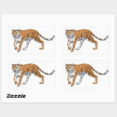 Sticker Rectangulaire Tigre 2 (Feuille)