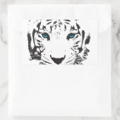 Sticker Rectangulaire Tigre blanc aux yeux bleus (Sac)