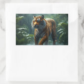 Sticker Rectangulaire Tigre dans une jungle pluvieuse (Sac)