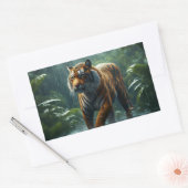 Sticker Rectangulaire Tigre dans une jungle pluvieuse (Enveloppe)