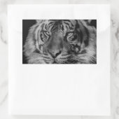 Sticker Rectangulaire Tigre noir et blanc (Sac)