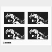 Sticker Rectangulaire Tigre noir et blanc (Feuille)