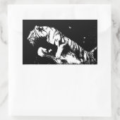 Sticker Rectangulaire Tigre noir et blanc (Sac)