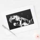 Sticker Rectangulaire Tigre noir et blanc (Enveloppe)