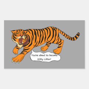 Sticker Rectangulaire Tigres, lions et calembours