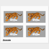 Sticker Rectangulaire Tigres, Lions et Puns (Feuille)