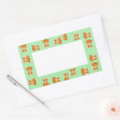 Sticker Rectangulaire Tigres sur motif vert (Enveloppe)