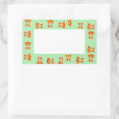 Sticker Rectangulaire Tigres sur motif vert (Sac)