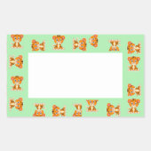 Sticker Rectangulaire Tigres sur motif vert (Devant)