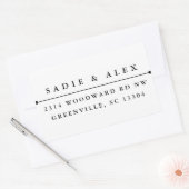 Sticker Rectangulaire Timbre d'adresse de retour "classique" (Enveloppe)