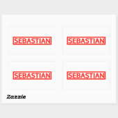 Sticker Rectangulaire Timbre de Sebastian (Feuille)