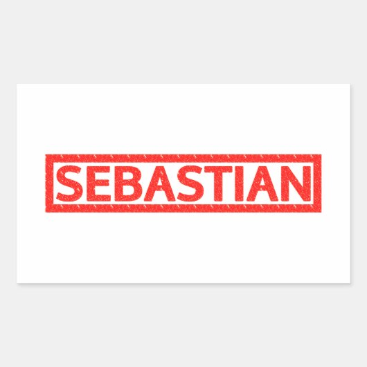 Sticker Rectangulaire Timbre de Sebastian (Devant)