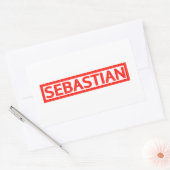 Sticker Rectangulaire Timbre de Sebastian (Enveloppe)