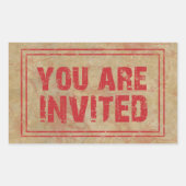 Sticker Rectangulaire Timbre Déplaisant Invité (Devant)