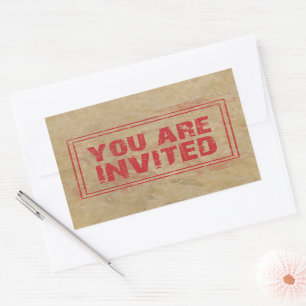 Sticker Rectangulaire Timbre Déplaisant Invité